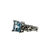 Seascape - Estate Sterling Silver Natural Sky Blue Topaz Mermaid Ring (ER394)