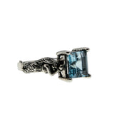 Seascape - Estate Sterling Silver Natural Sky Blue Topaz Mermaid Ring (ER394)