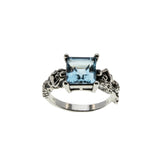 Seascape - Estate Sterling Silver Natural Sky Blue Topaz Mermaid Ring (ER394)