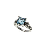 Seascape - Estate Sterling Silver Natural Sky Blue Topaz Mermaid Ring (ER394)