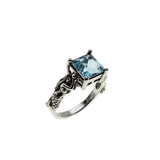 Seascape - Estate Sterling Silver Natural Sky Blue Topaz Mermaid Ring (ER394)