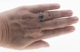 Seascape - Estate Sterling Silver Natural Sky Blue Topaz Mermaid Ring (ER394)