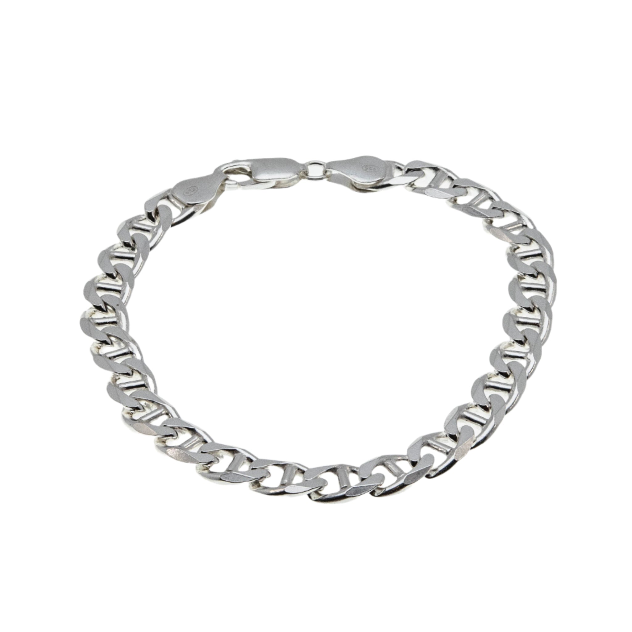 Nautical Adornment - Estate Italian Sterling Silver Mariner Link Bracelet (EB035)