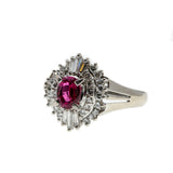 Pirouette - Vintage Platinum Ruby & Diamond Ballerina Ring (VR804)