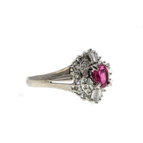 Pirouette - Vintage Platinum Ruby & Diamond Ballerina Ring (VR804)