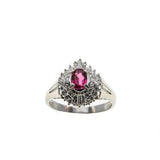 Pirouette - Vintage Platinum Ruby & Diamond Ballerina Ring (VR804)