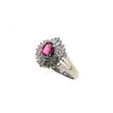 Pirouette - Vintage Platinum Ruby & Diamond Ballerina Ring (VR804)