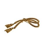 French Napoleonic Revival - Vintage Retro Gold Plated Tassel Brooch (VBR309)
