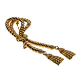 French Napoleonic Revival - Vintage Retro Gold Plated Tassel Brooch (VBR309)