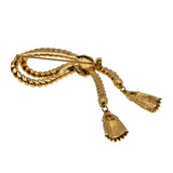 French Napoleonic Revival - Vintage Retro Gold Plated Tassel Brooch (VBR309)