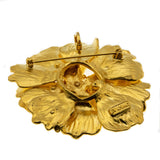 Full Bloom - Estate Signed 'IVANA' Gold Plated Pink Crystal Rhinestone Enamel Flower Brooch/Pendant (EBR001)