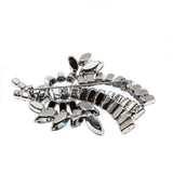 Rays Of Blue - Vintage 'Continental' Rhodium Plated Austrian Swarovski Crystal Brooch (VBR203)