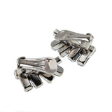 Rays Of Blue - Vintage Signed 'Continental' Rhodium Plated Austrian Swarovski Crystal Rhinestone Clip-On Earrings(VE352)