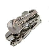Rays Of Blue - Vintage Signed 'Continental' Rhodium Plated Austrian Swarovski Crystal Rhinestone Clip-On Earrings(VE352)
