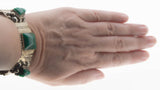 Taxco Adornment - Vintage Signed Taxco Sterling Silver Green Onyx Bracelet (VE356)