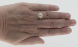 Nature's Wonder - Estate Sterling Silver Cultured Freshwater Pearl & CZ Ring (ER278)