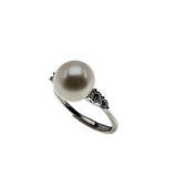 Nature's Wonder - Estate Sterling Silver Cultured Freshwater Pearl & CZ Ring (ER278)