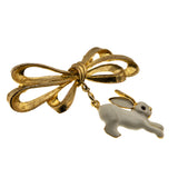 Hopper - Vintage Rare Signed 'Phister' Gold Plated Crystal Rhinestone Enamel  Easter Bunny Rabbit Brooch (VBR312)
