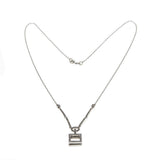 Linear Lines - Estate Art Deco Revival Italian 14K White Gold Diamond Necklace (EN022)