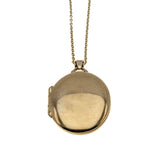 Sparkling Sentiment - Edwardian 14K Gold Natural Diamond Engraved Locket Pendant & 10K Gold Chain (EDP030)