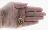 Sparkling Sentiment - Edwardian 14K Gold Natural Diamond Engraved Locket Pendant & 10K Gold Chain (EDP030)