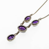Plums & Violets - Estate Sterling Silver Cabochon Amethyst Necklace (EN023)