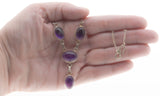 Plums & Violets - Estate Sterling Silver Cabochon Amethyst Necklace (EN023)