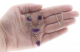 Plums & Violets - Estate Sterling Silver Cabochon Amethyst Necklace (EN023)