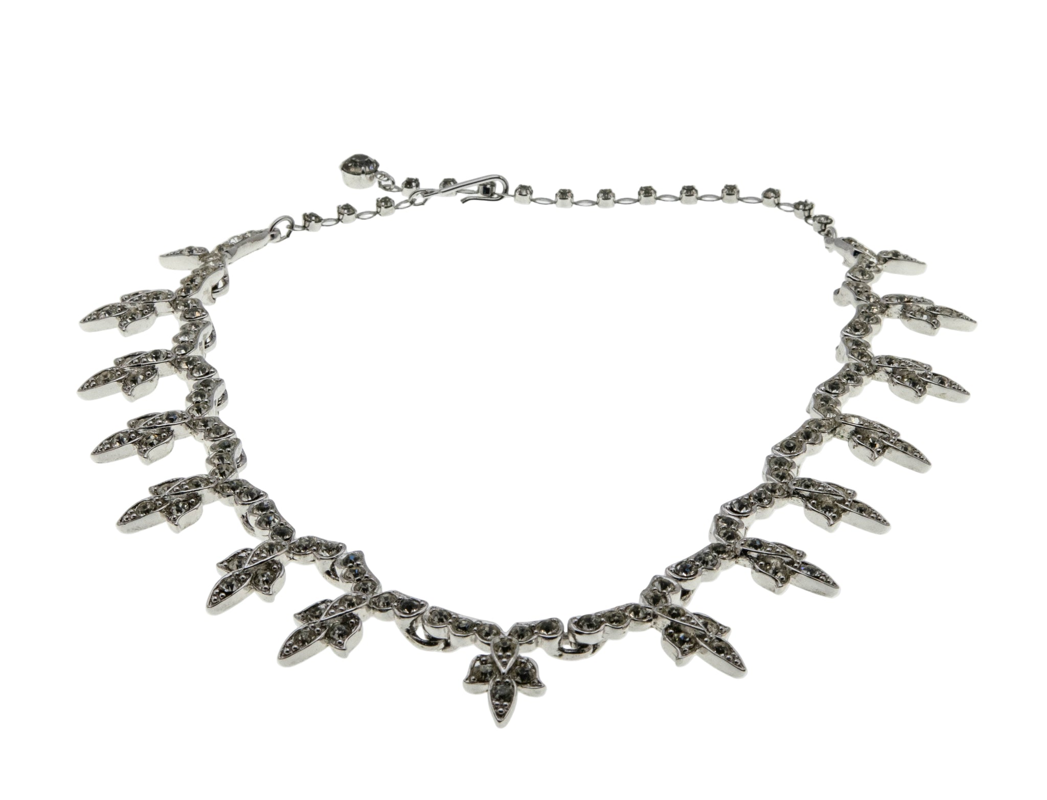 Night Of Glamour - Vintage Signed 'Sarah Coventry' Rhodium Plated Crystal Rhinestone Necklace (VN231)