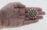 Pearl Elegance - Vintage Signed 'Sarah Coventry' Silver Tone Pearl Crystal Rhinestone Brooch (VBR314)