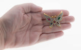 Jewelled Butterfly - Vintage Signed 'Weekenders' Gold Plated Austrian Swarovski Crystal Rhinestone Brooch (VBR317)