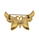 Jewelled Butterfly - Vintage Signed 'Weekenders' Gold Plated Austrian Swarovski Crystal Rhinestone Brooch (VBR317)