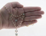 Sea Breeze - Vintage Edwardian Revival  Italian 14K Gold Natural Aquamarine & Japanese Akoya Ocean Pearl Festoon Necklace (VN233)