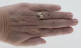 Toi Et Moi - Vintage 10K Gold Cultured Pearl Bypass Ring (VR813)