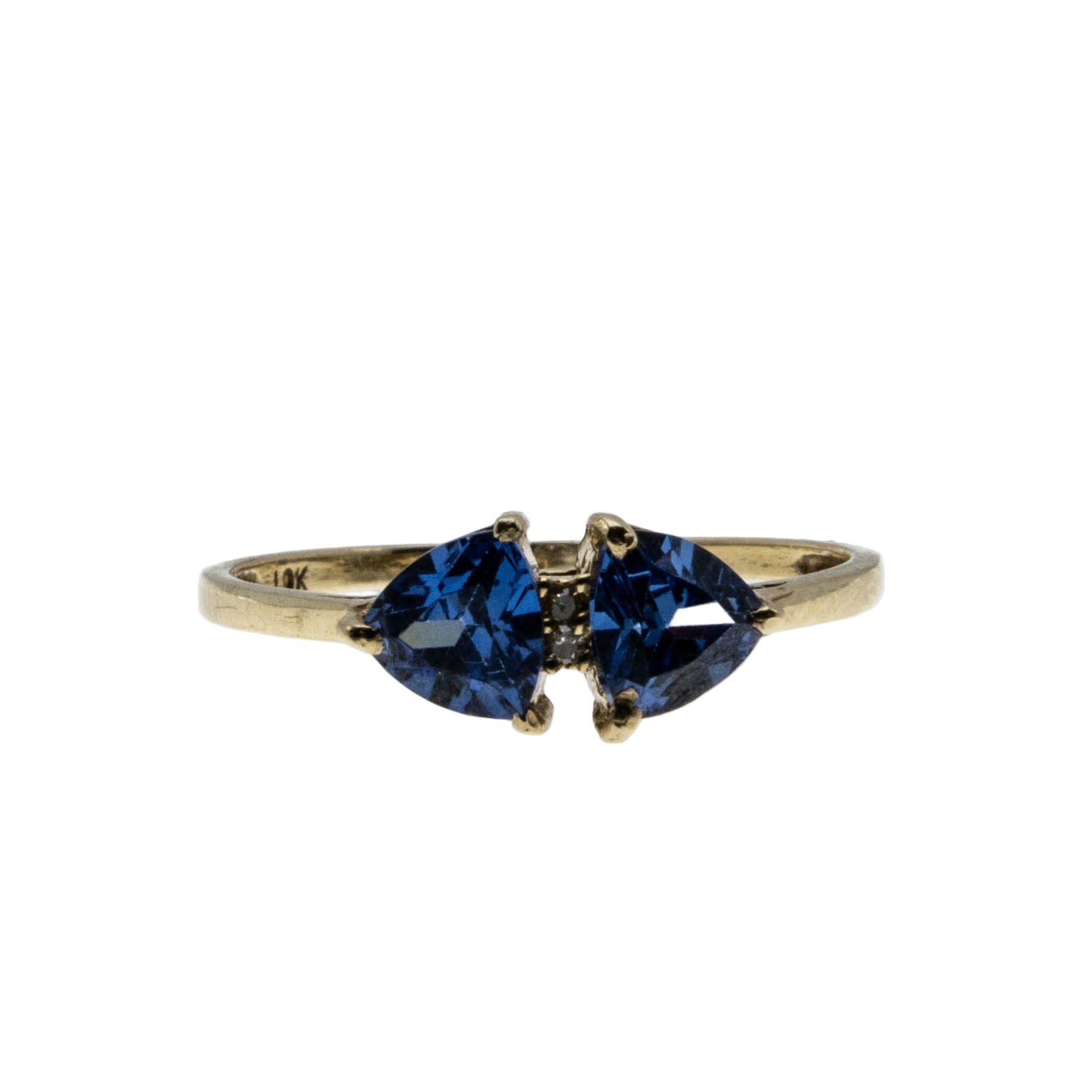 French Lavender - Vintage 10K Gold Natural Tanzanite & Diamond Ring (VR1033)