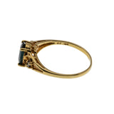 Indigo Blue - Vintage 18K Gold Natural Blue Sapphire & Diamond Ring (VR1037)