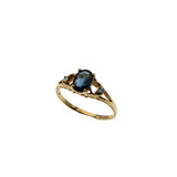 Indigo Blue - Vintage 18K Gold Natural Blue Sapphire & Diamond Ring (VR1037)