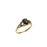 Indigo Blue - Vintage 18K Gold Natural Blue Sapphire & Diamond Ring (VR1037)