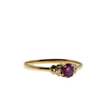 Lady In Red - Vintage 18K Gold Natural Ruby & Diamond Ring (VR1038)