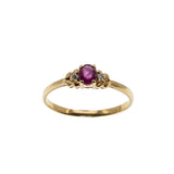 Lady In Red - Vintage 18K Gold Natural Ruby & Diamond Ring (VR1038)