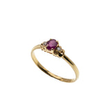 Lady In Red - Vintage 18K Gold Natural Ruby & Diamond Ring (VR1038)