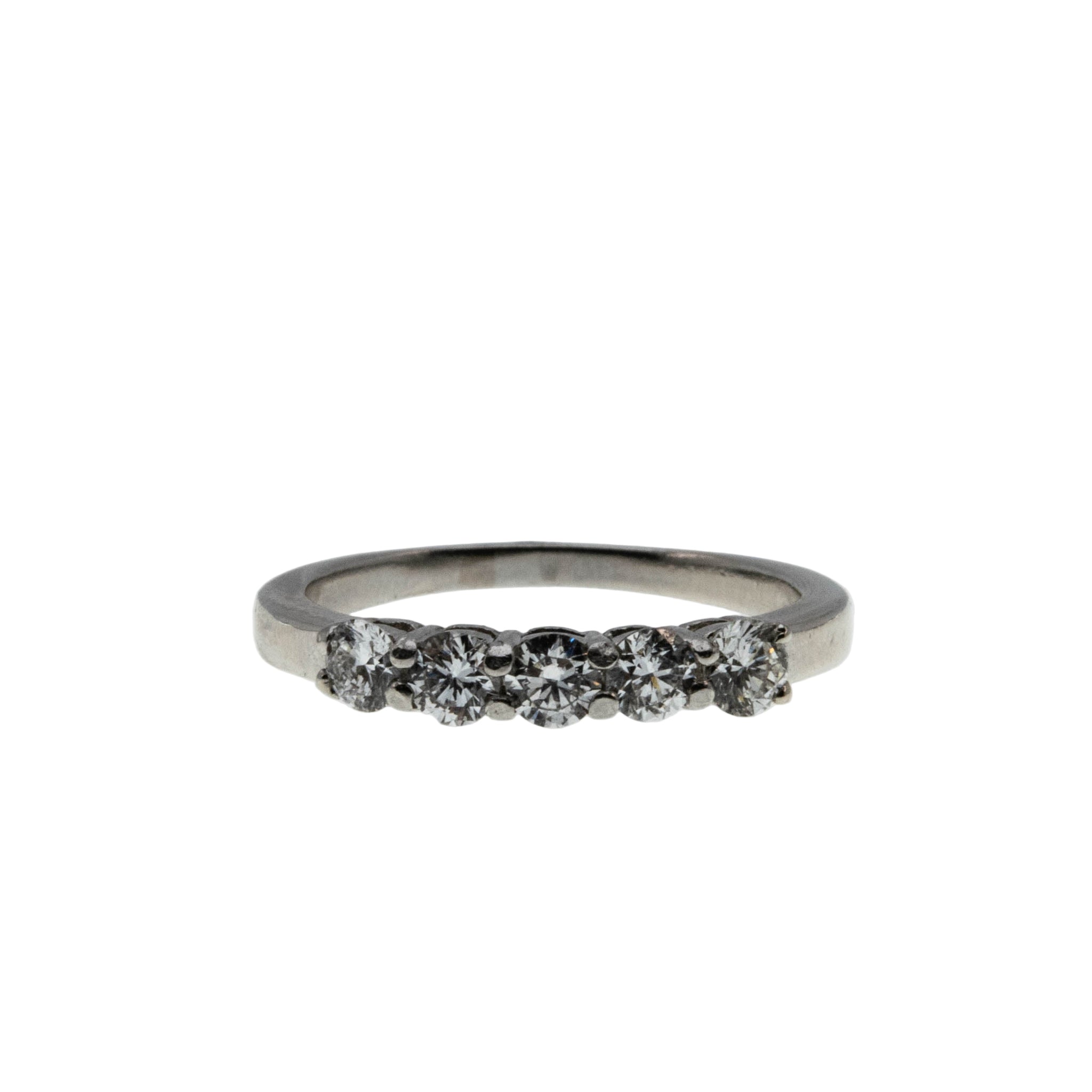 All In White - Vintage Platinum Natural Diamond Wedding/Anniversary Ring (VR1039)