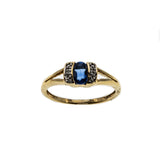 Timeless - Estate English 9K Gold Sapphire & Diamond Ring (ER282)