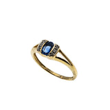 Timeless - Estate English 9K Gold Sapphire & Diamond Ring (ER282)