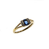 Timeless - Estate English 9K Gold Sapphire & Diamond Ring (ER282)