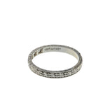On This Day In 1925 - Art Deco 18K White Gold Natural Diamond Engraved Wedding Band Ring (ADR291)
