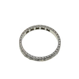 On This Day In 1925 - Art Deco 18K White Gold Natural Diamond Engraved Wedding Band Ring (ADR291)