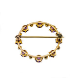 Lilac Wreath - Victorian 14K Gold Amethyst & Natural Pearl Brooch (VICBR020)