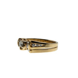 Glittering Bow - Vintage 14K Gold Natural Diamond Wedding Ring Set (VR1044)