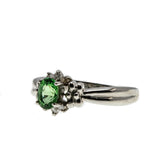 Earth's Song - Vintage Platinum Green Garnet & Diamond Ring (VR819)